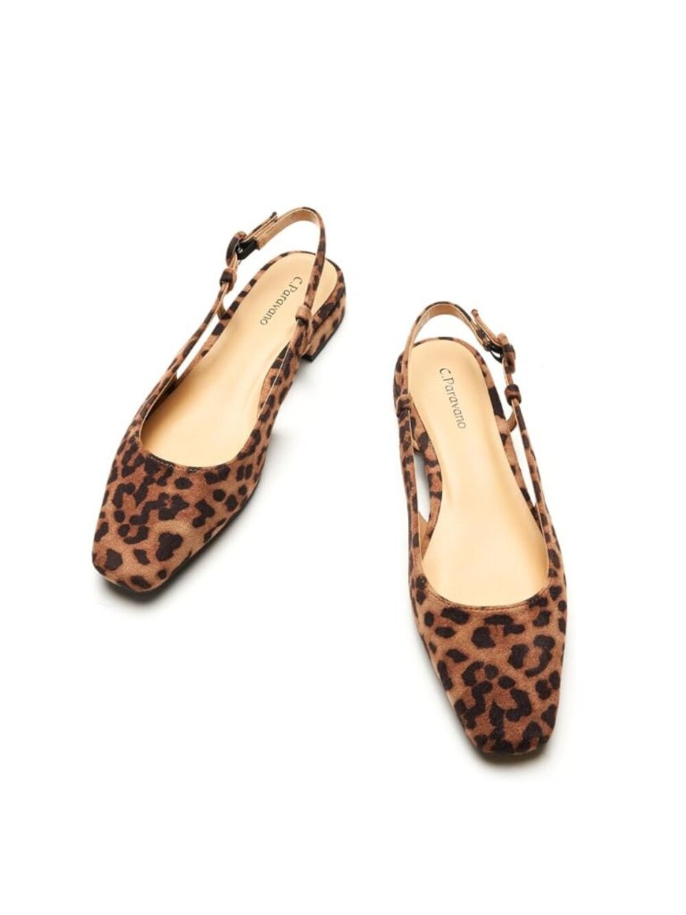 C. Paravano Sleek Prints Slingback Flats (Freya) in Leopard Size EU 38.5 (US 8)